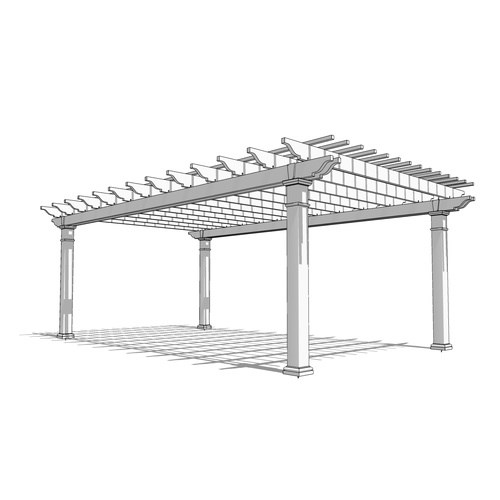 Williamsburg Pergola: 26' W x 16' P Freestanding Williamsburg Fiberglass Pergola