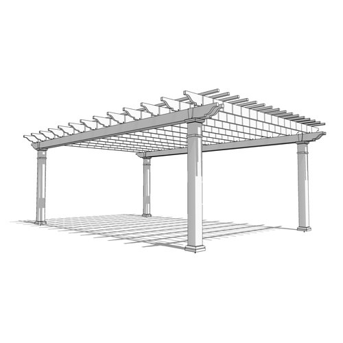 Williamsburg Pergola: 26' W x 18' P Freestanding Williamsburg Fiberglass Pergola