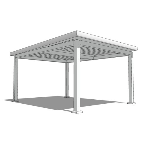 Trex Pergola Pavilion: 12' W x 16' P Freestanding Trex Pergola Pavilion