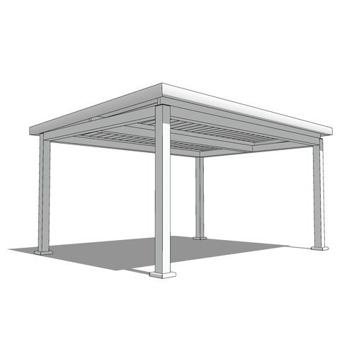 Trex Pergola Pavilion: 16' W x 12' P Freestanding Trex Pergola Pavilion