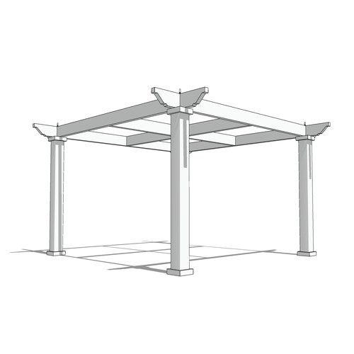 Trex Pergola Vision: 12' W x 12' P Freestanding Trex Pergola Vision - Frames Infill