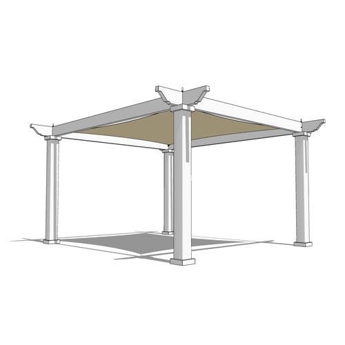 Trex Pergola Vision: 12' W x 14' P Freestanding Trex Pergola Vision - Tensioned Canopy