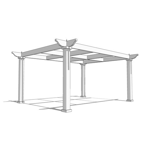 Trex Pergola Vision: 16' W x 12' P Freestanding Trex Pergola Vision - Frames Infill