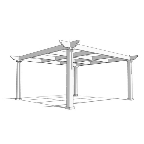 Trex Pergola Vision: 16' W x 16' P Freestanding Trex Pergola Vision - Frames Infill