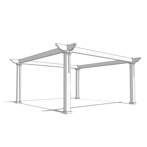 Trex Pergola Vision: 16' W x 16' P Freestanding Trex Pergola Vision - Open Infill