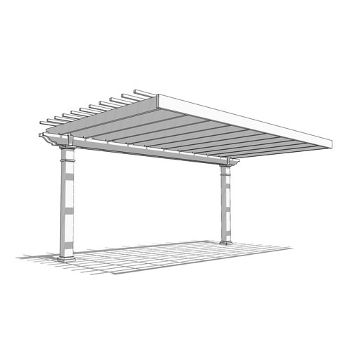 Williamsburg Pergola: 22' W x 12' P Attached Williamsburg Fiberglass Pergola