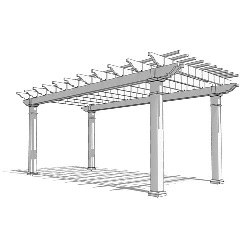 Williamsburg Pergola: 22' W x 12' P Freestanding Williamsburg Fiberglass Pergola