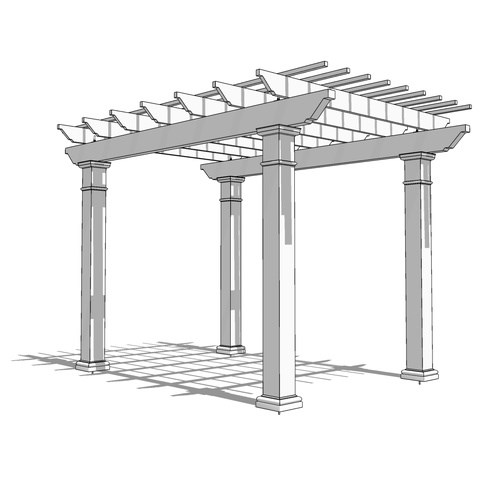 Trex Pergola: 14' W x 10' P Freestanding Trex Pergola