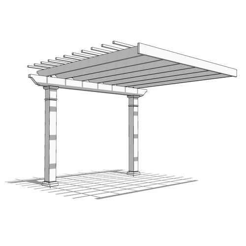 Trex Pergola: 14' W x 12' P Attached Trex Pergola