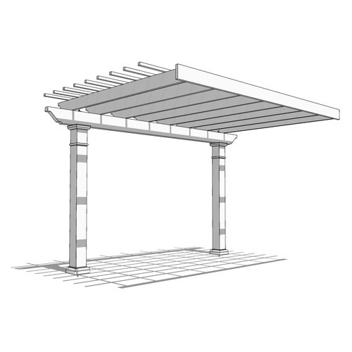 Trex Pergola: 16' W x 10' P Attached Trex Pergola
