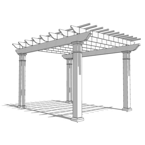 Trex Pergola: 16' W x 12' P Freestanding Trex Pergola