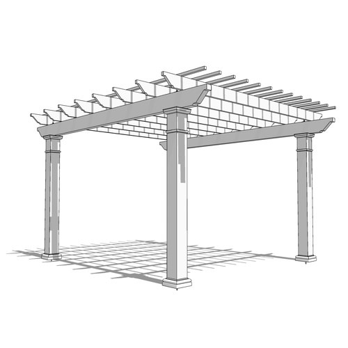 Trex Pergola: 16' W x 14' P Freestanding Trex Pergola