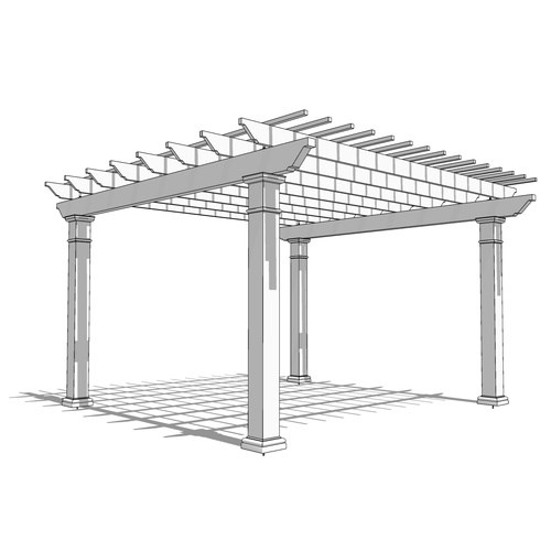 Trex Pergola: 16' W x 16' P Freestanding Trex Pergola