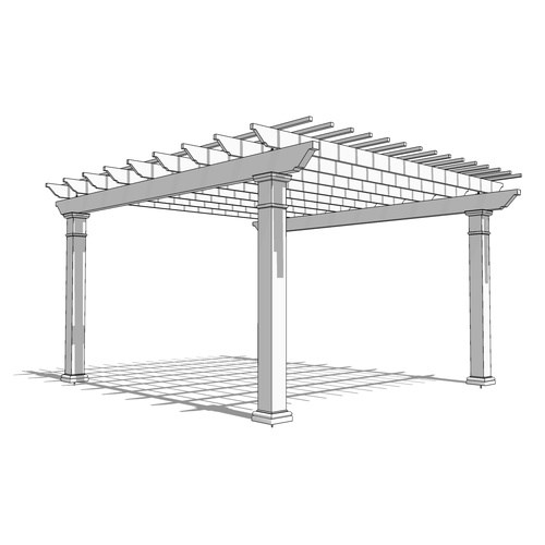 Trex Pergola: 18' W x 16' P Freestanding Trex Pergola