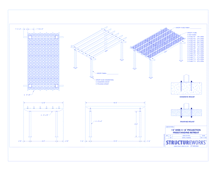 Trex Pergola Retreat: 12' W x 18' P Freestanding Trex Pergola Retreat