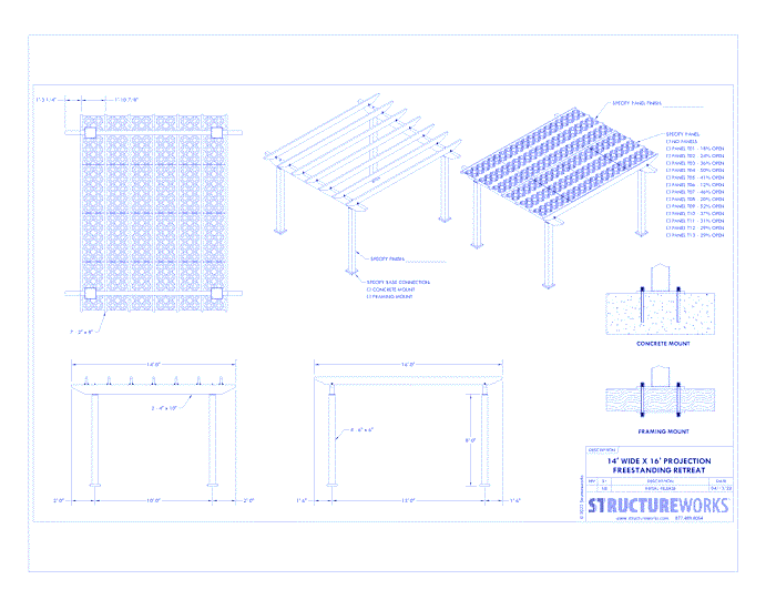 Trex Pergola Retreat: 14' W x 16' P Freestanding Trex Pergola Retreat