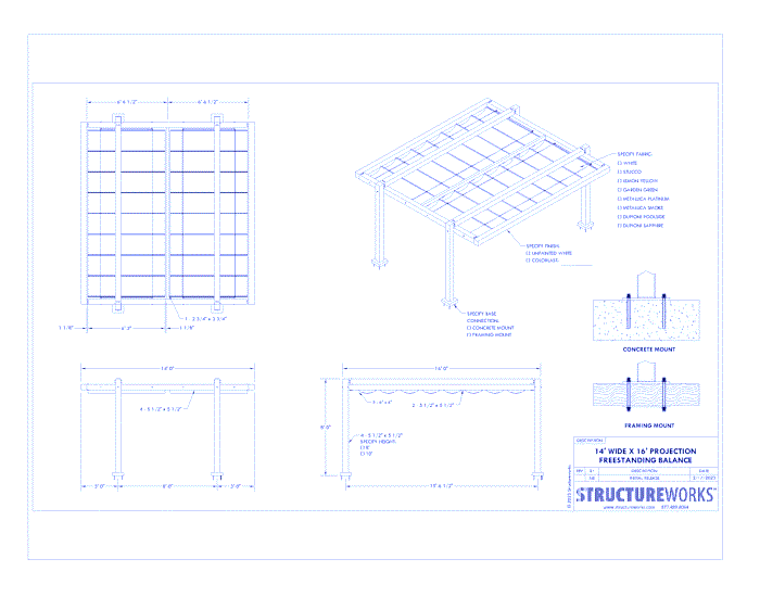 Trex Pergola Balance: 14' W x 16' P Freestanding Trex Pergola Balance