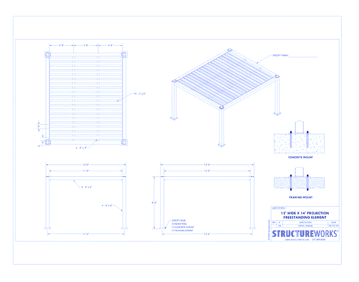 Trex Pergola Element: 12' W x 14' P Freestanding Trex Pergola Element