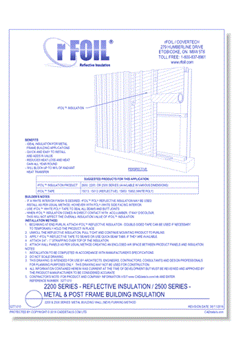 2200 & 2500 Series: Metal Building Wall (NEW) Furring Method