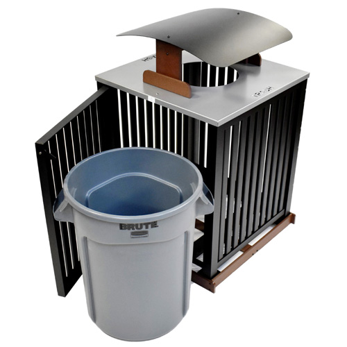 CAD Drawings BIM Models Public Space Products Classic 32 Aluminum Single Stream Waste Receptacle