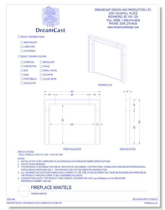 Fireplace Mantels: Bowen Mantel