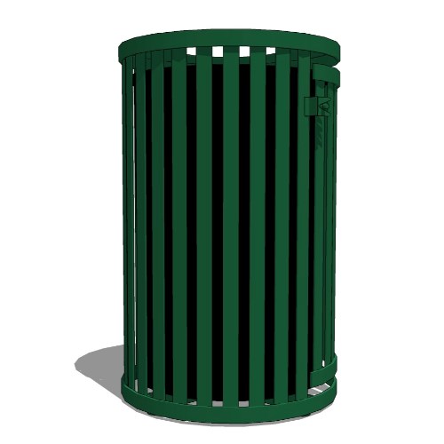 Streetscape Collection: 45 Gallon Outdoor Trash Receptacle w/ Flat Top and Door (SCTP-40)