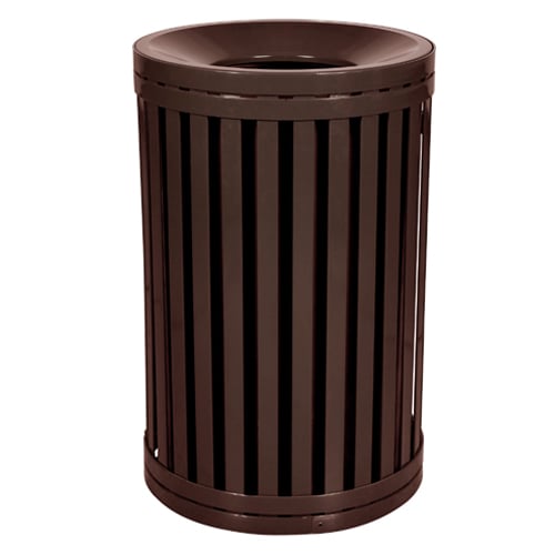 CAD Drawings BIM Models Ex-Cell Kaiser Streetscape Collection Outdoor Trash Receptacle with Flat Top - 45 Gallon