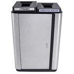 View Echelon Collection Indoor Slim Two-Stream Receptacle - 34 Gallon