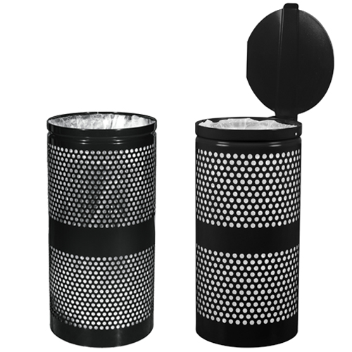 CAD Drawings Ex-Cell Kaiser Landscape Collection Perforated Waste Receptacle - 10, 20, 34 Gallon
