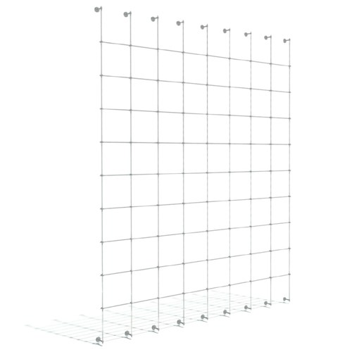 Wall Trellis Systems: System Geneva, Vertical Cables with Horizontal Rod – Elevation/Section