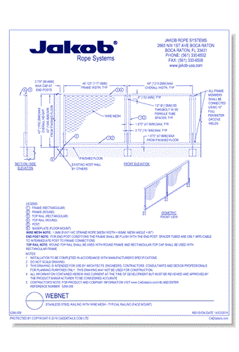 WebNet: Stainless Steel Railing with Wire Mesh - Typical Railing (Face Mount)