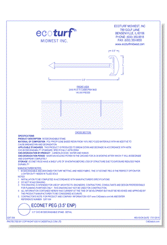 EcoNet Peg: 3.5" Oxo-Biodegradable Stake - Detail (3.5" ENP)