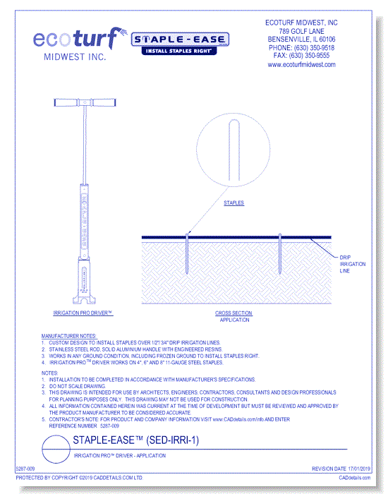Staple-Ease™: Irrigation PRO™ Driver - Application (SED-IRRI-1)