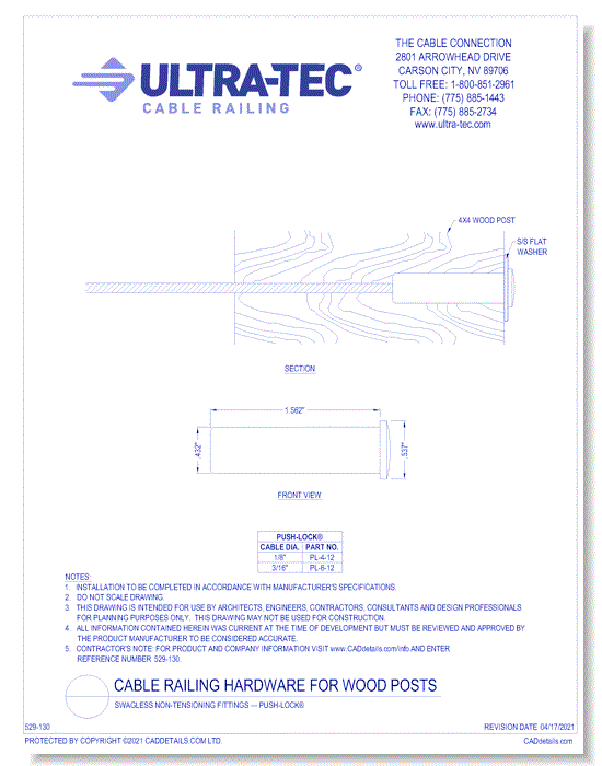 Swagless Non-Tensioning Fittings — Push-Lock®