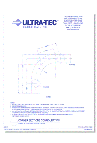 Corner Sections Configuration: 1 1/4" Pipe