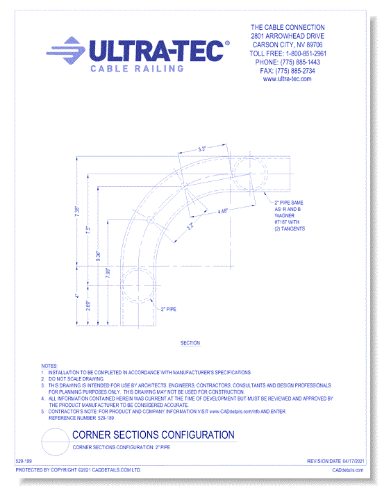 Corner Sections Configuration: 2" Pipe