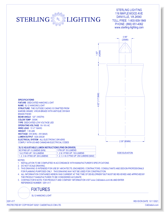 SL12 Hanging Light