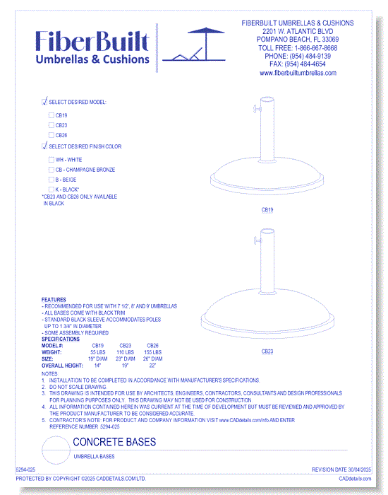 Concrete Umbrella Bases