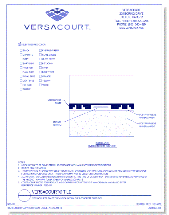 VersaCourt® Skate Tile - Installation over Concrete SubFloor