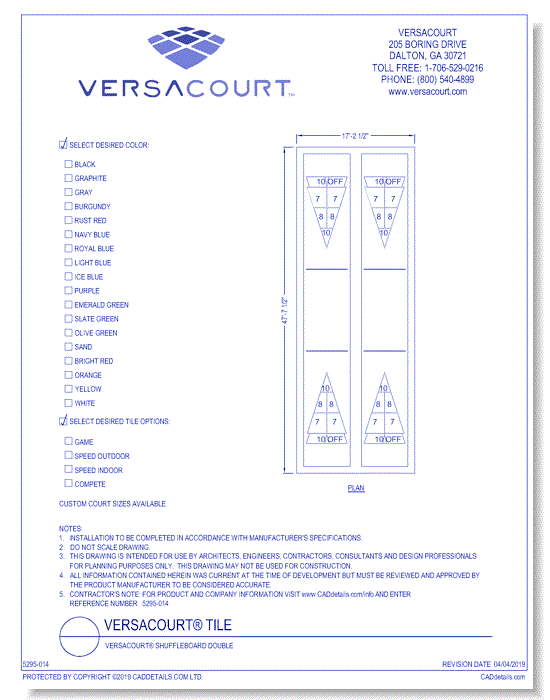 VersaCourt® Shuffleboard Double
