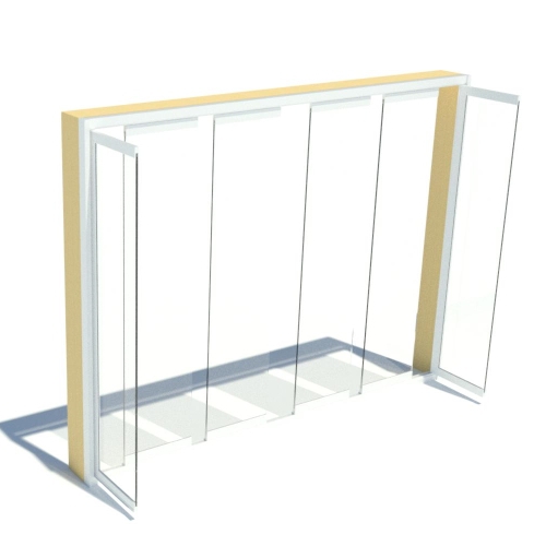 CAD Drawings BIM Models Cover Glass USA Frameless Sliding Glass Doors