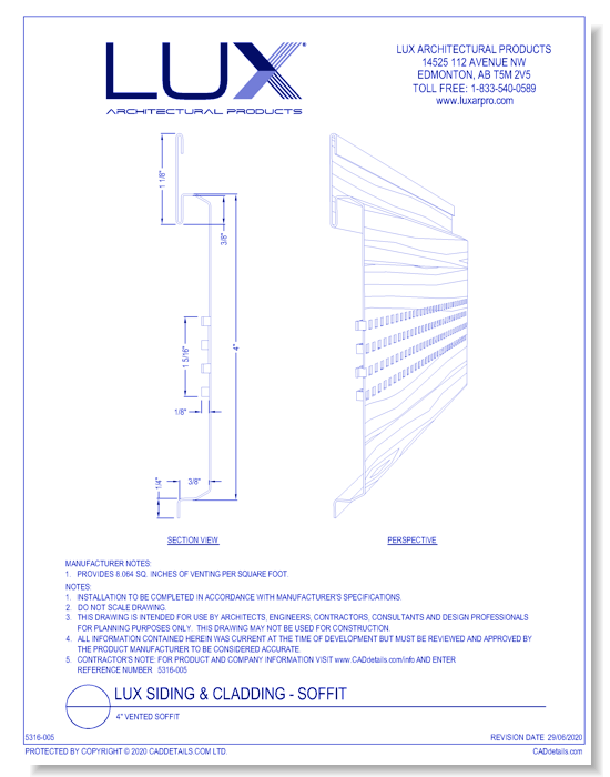 Lux Siding & Cladding: 4" Vented Soffit