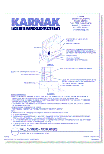 321 K-NRG Seal VP K - 103 Base of Wall Detail