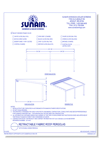 Mito Double Awning Pergola