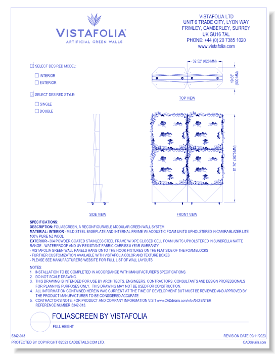 VistaFolia: Foliascreen