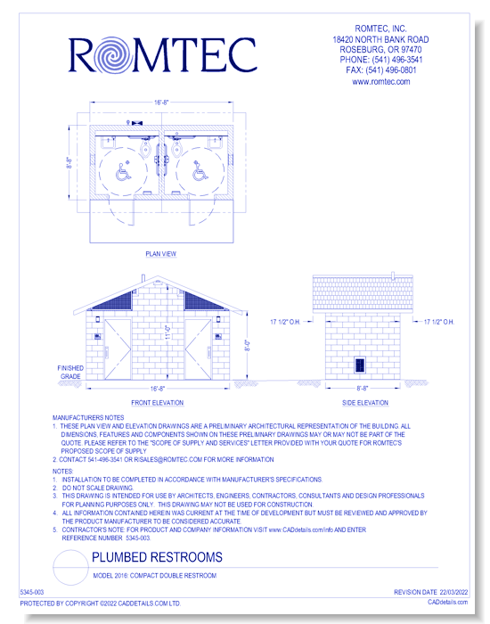 Model 2016: Compact Double Restroom