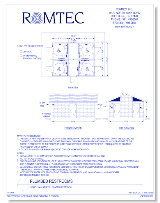 Model 2043: Stretch Quattro Restroom