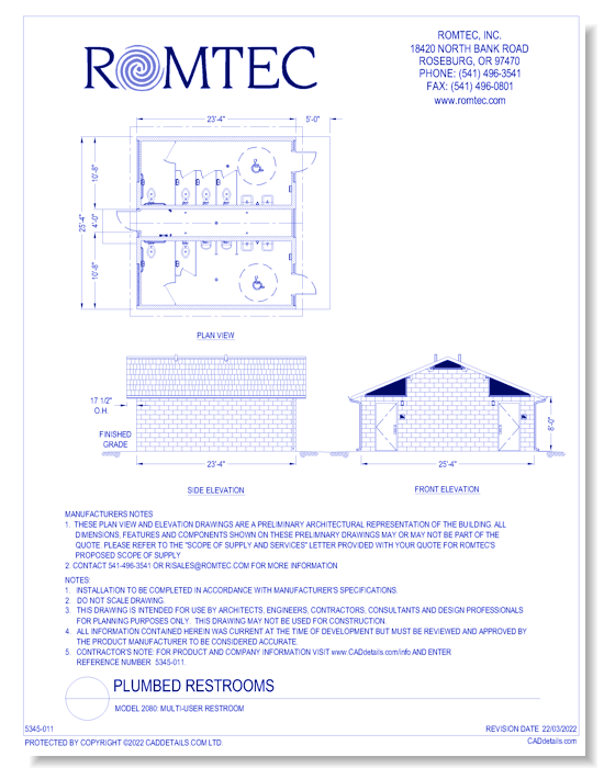 Model 2080: Multi-User Restroom