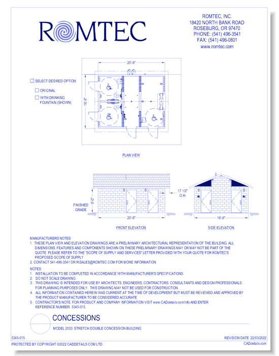 Model 2033: Stretch Double Concession Building