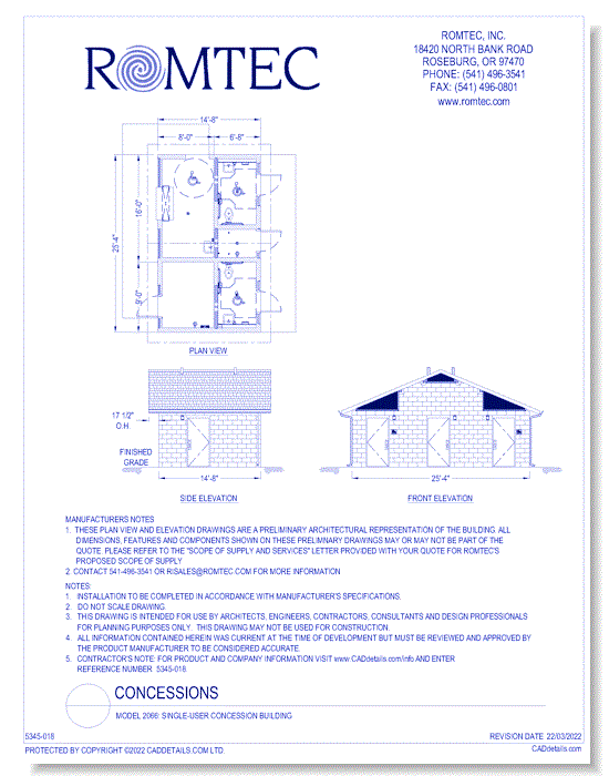 Model 2066: Single-User Concession Building